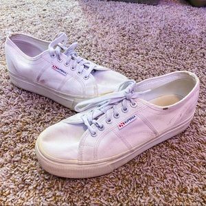 Superga White Platform Sneakers